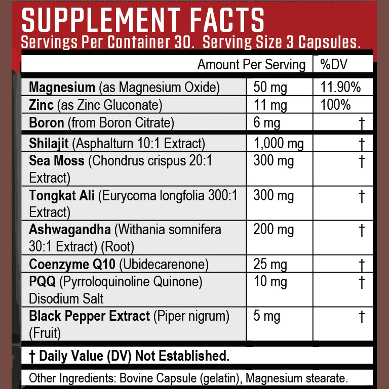 Rooster Booster Ingredients Shilajit