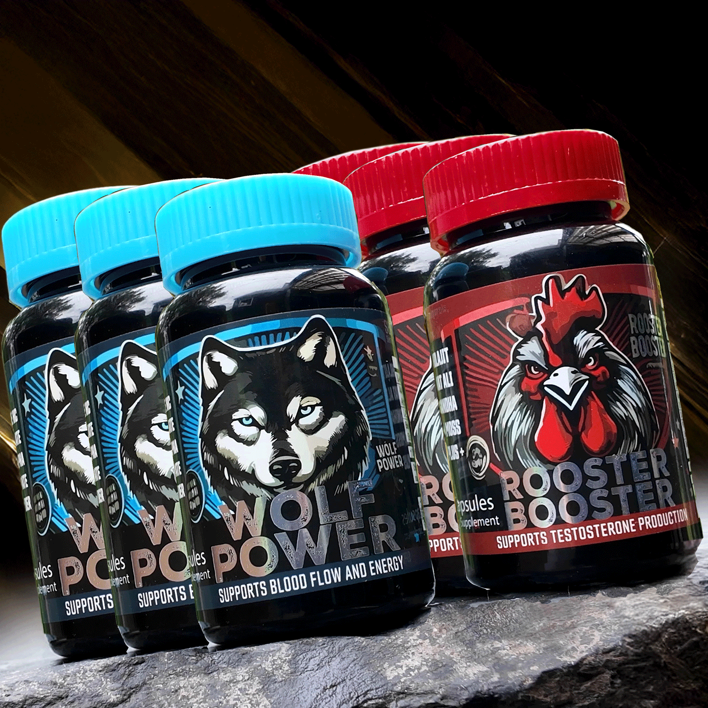Rooster Booster Wolf power Triple pack