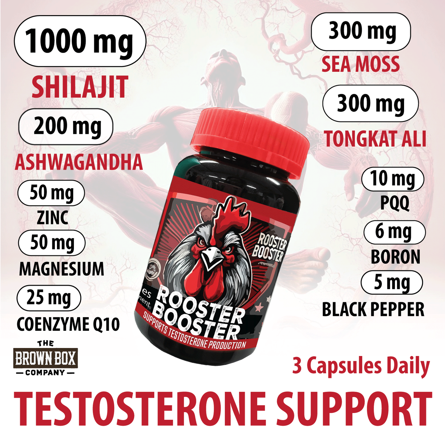 Rooster Booster Shilajit Ashagandha Tongkat Ali Sea Moss