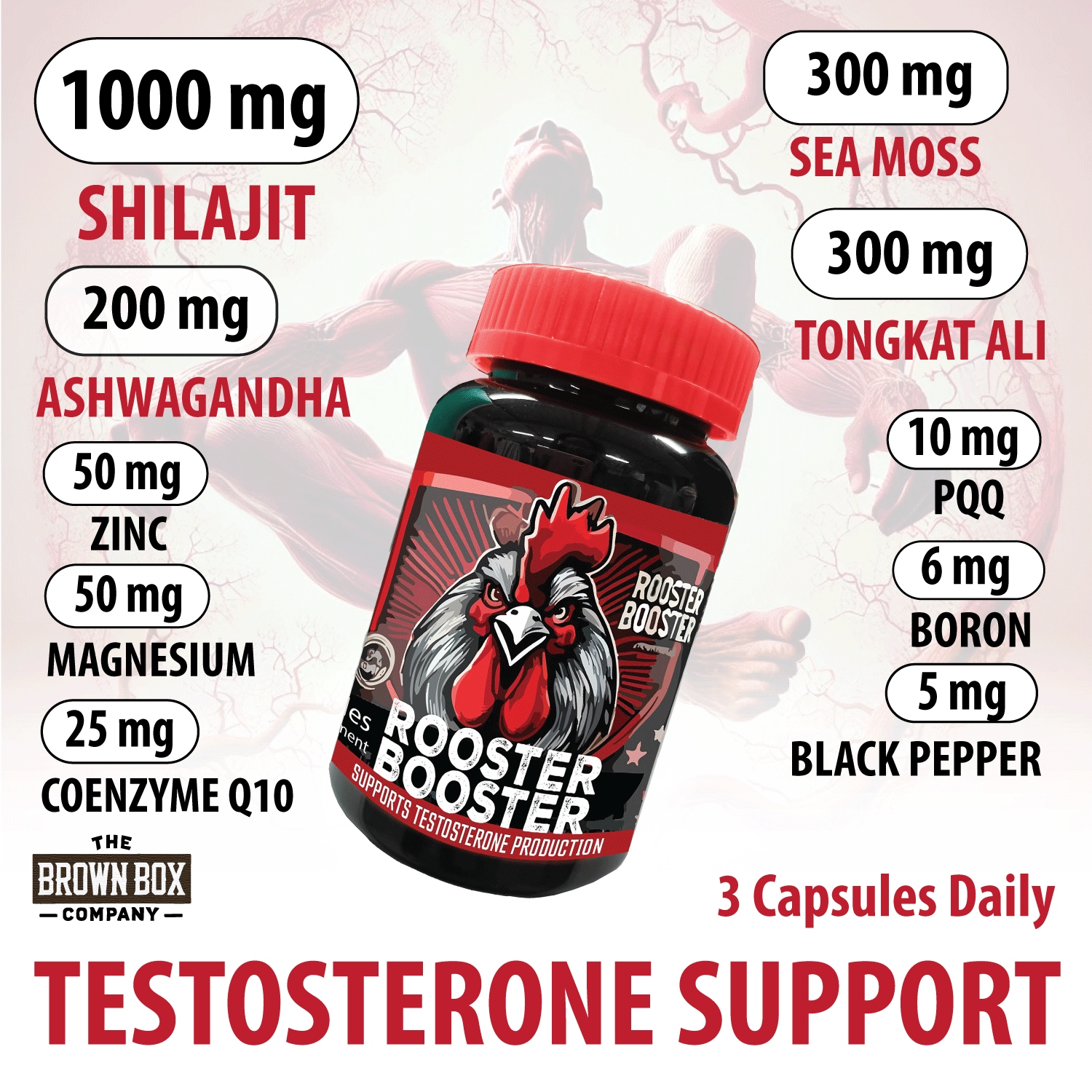 Rooster Booster Shilajit Ashagandha Tongkat Ali Sea Moss